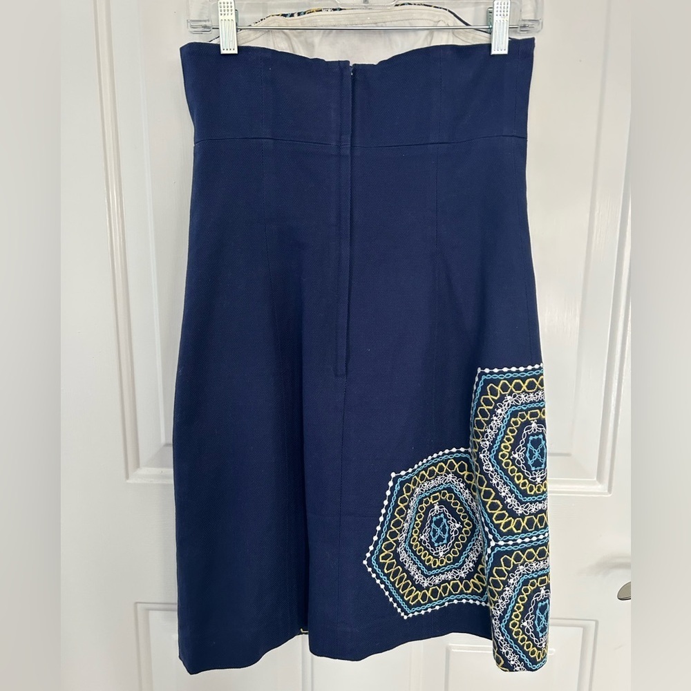 Lilly Pulitzer Honeycomb Home Pique Strapless Embroidered Bowen Dress Size 2 - Picture 9 of 12
